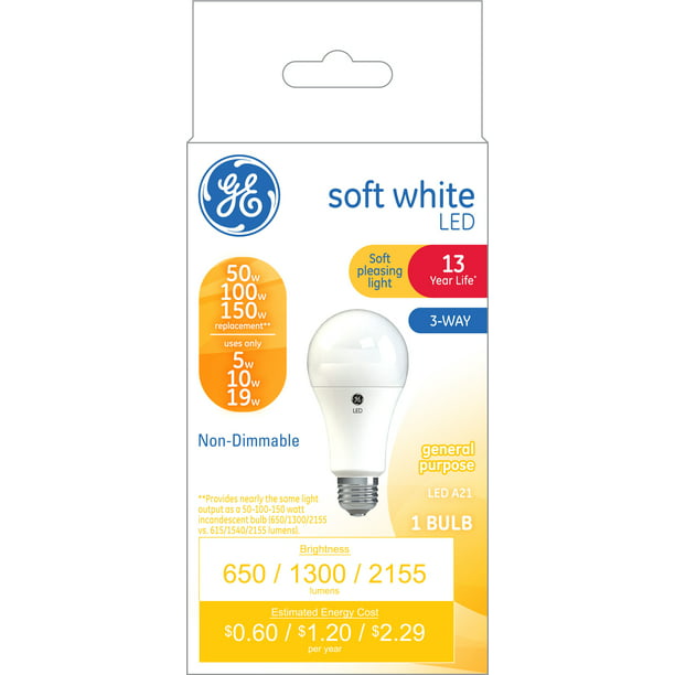 GE Lighting Soft White 3-way 97781 150-Watt 12-Pack 1960-Lumen A21 Light Bulb with Medium Base 